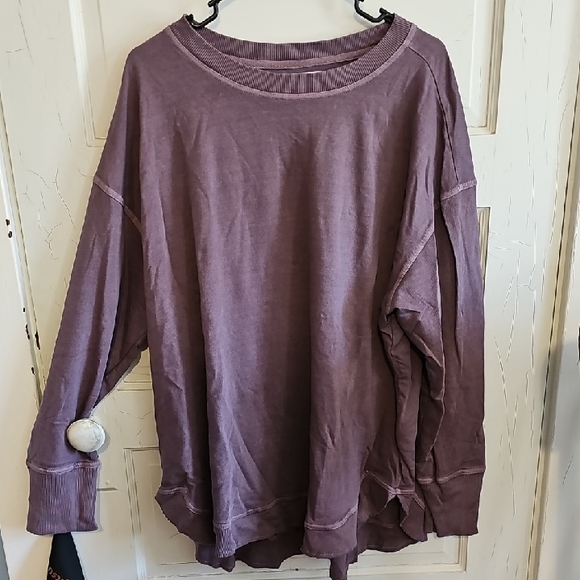 Maurices Tops - Maurices Washed Plum Long Sleeve Sweatshirt